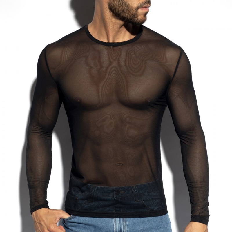 ES Collection Net Long Sleeves T-Shirt Black